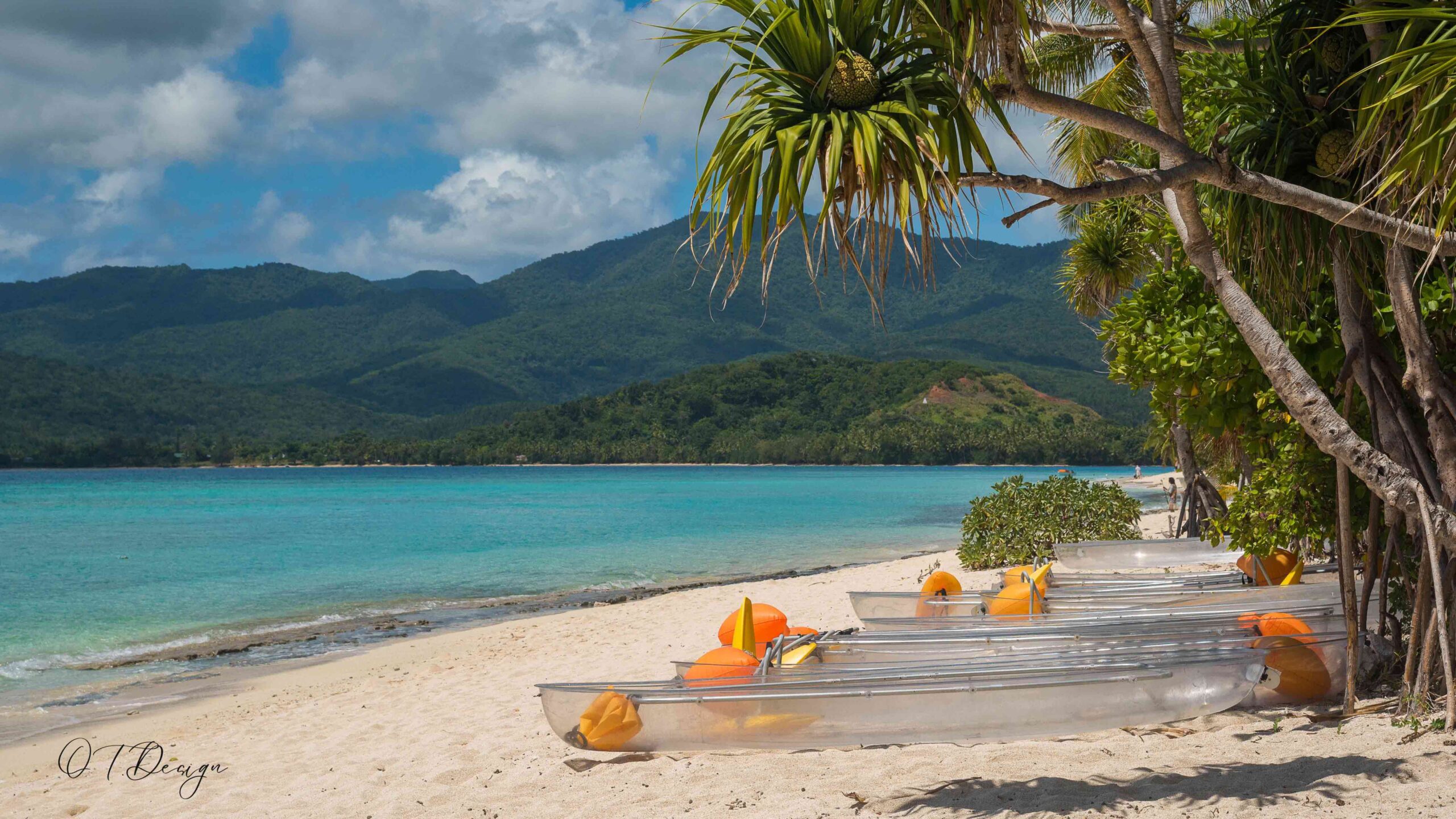 Transparent boats in Mystery Island, Vanuatu