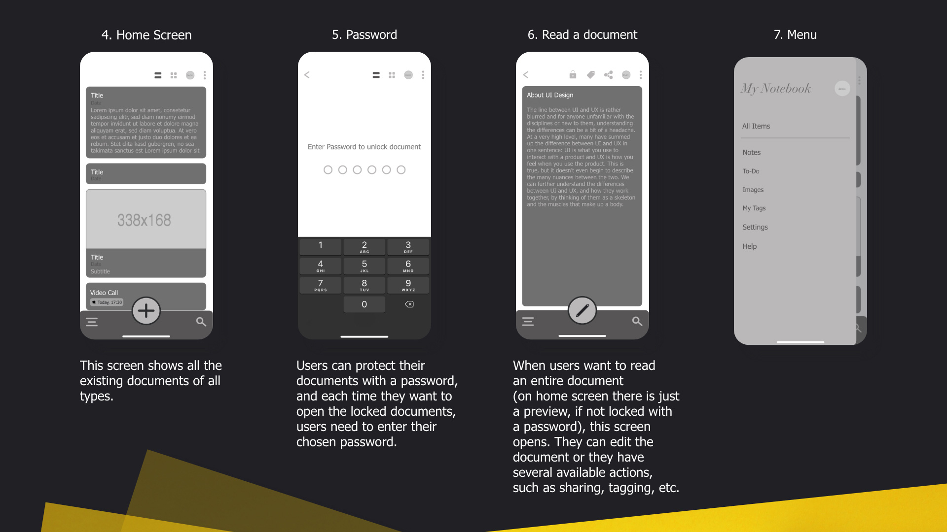 MyNotebook - Wireframes