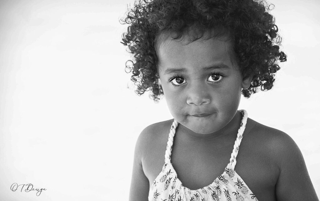 The portrait of a beautiful young girl representing the spirit of youth in Noumea, New Caledonia